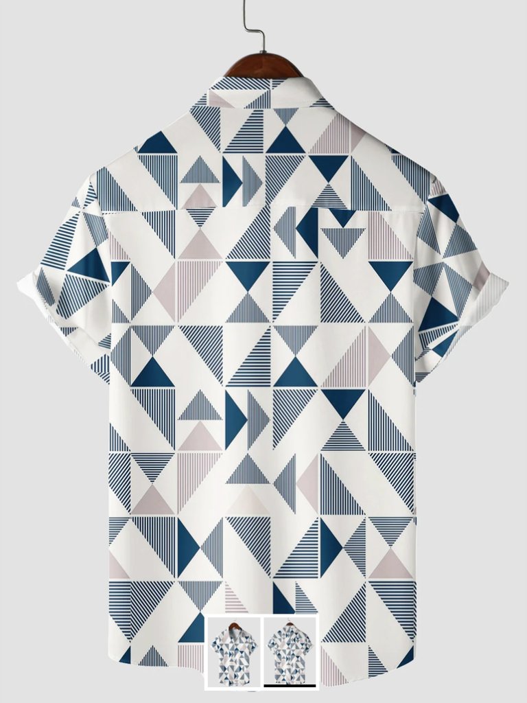 Men's Geometric Casual Button-Up Shirt — image 2 of 4